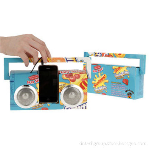 Portable style paper speakers for promotional gifts, customized designs and logos, fashion style